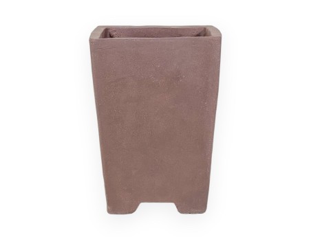Square unglazed stoneware Chinese Bonsai pot - 13,5 cm