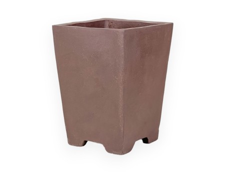 Pot carré en grès non émaillé pour bonsaïs chinois - 13,5 cm