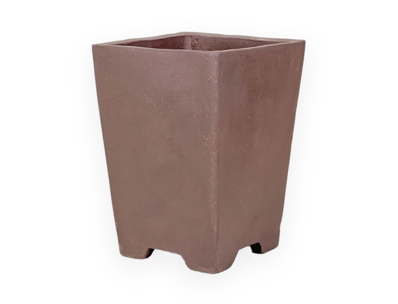 Chinesischer Bonsai Topf aus unglasierter Steingut, quadratisch - 18 cm