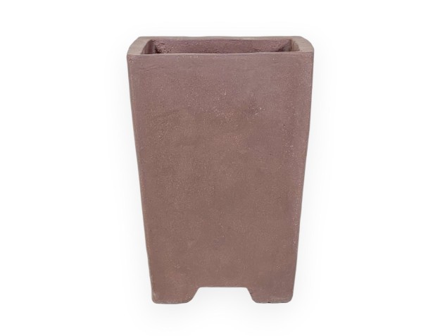 Pot carré en grès non émaillé pour bonsaïs chinois - 18 cm