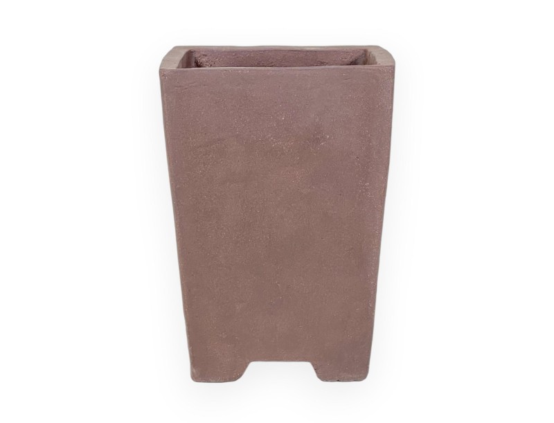 Square unglazed stoneware Chinese Bonsai pot - 18 cm