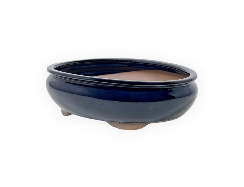 Pot 20 cm oval blue