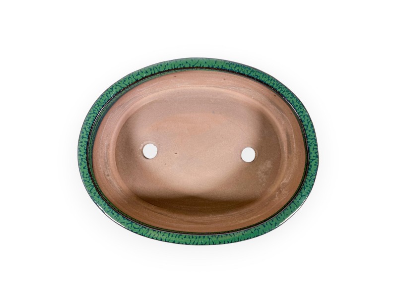 Pot 21,5 cm oval green
