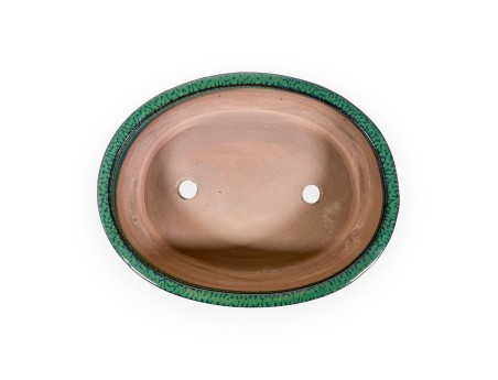 Pot 21,5 cm oval green