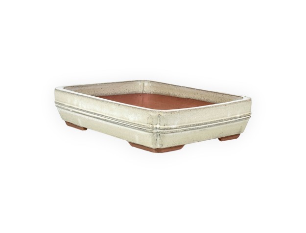 Vaso 36 cm rettangolare beige 2