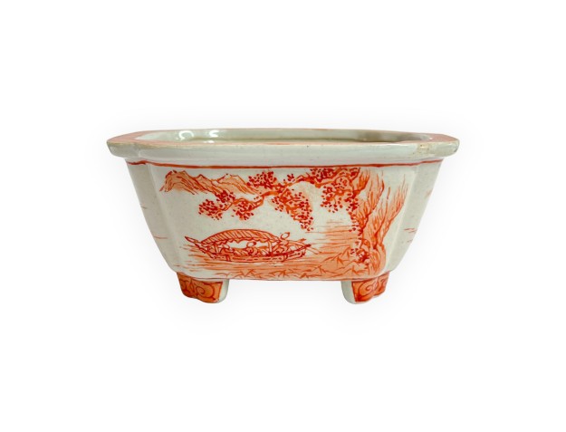 Vaso - Xu Lei Nuo - Paesaggio con pescatori - 14,5 cm