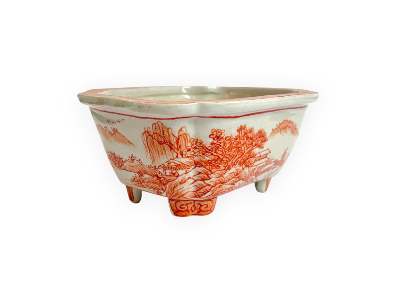 Vaso - Xu Lei Nuo - Paesaggio con pescatori - 14,5 cm