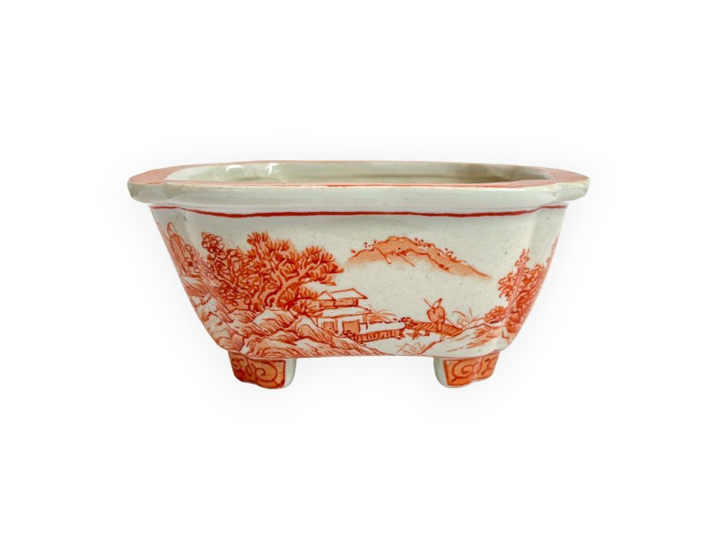 Vaso - Xu Lei Nuo - Paesaggio con pescatori - 14,5 cm