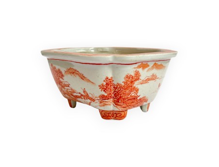 Vaso - Xu Lei Nuo - Paesaggio con pescatori - 14,5 cm