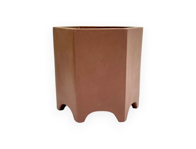 Pot 12 cm hexagonal grès