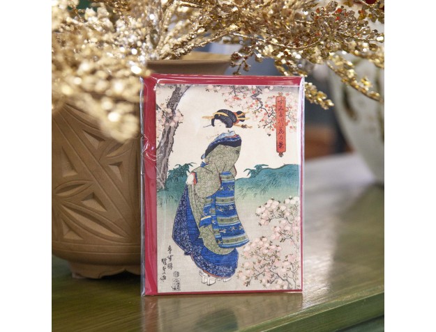 Biglietto d'auguri Ukiyo-e Ciliegi 2