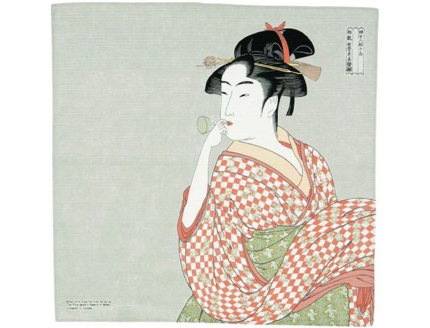 Furoshiki 48 cm - Ukiyo-e - Una mujer jugando