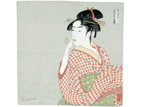Furoshiki 48 cm - Ukiyo-e - Una mujer jugando