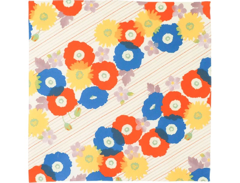 Furoshiki 45 cm - Cohare -  Fiori e strisce Beige