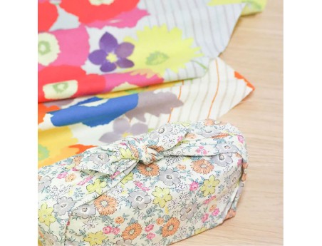 Furoshiki 45 cm - Cohare -  Flower Stripes Beige