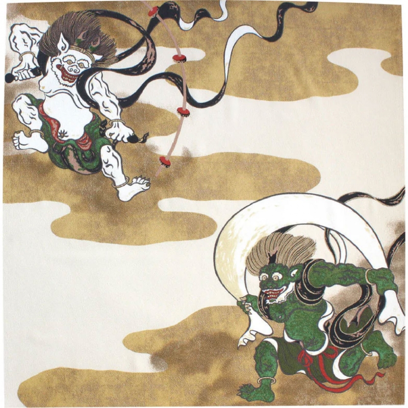 Furoshiki 68 cm - Fujin Raijin - Nuage de bon augure