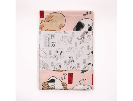 Furoshiki 104 cm - Gatos como las cincuenta y tres estaciones del Tokaido