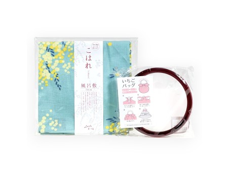 Set Furoshiki Mimosa & Bruine handgrepen