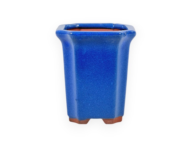 Pot 8,5 cm carré bleu