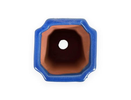 Pot 8,5 cm carré bleu