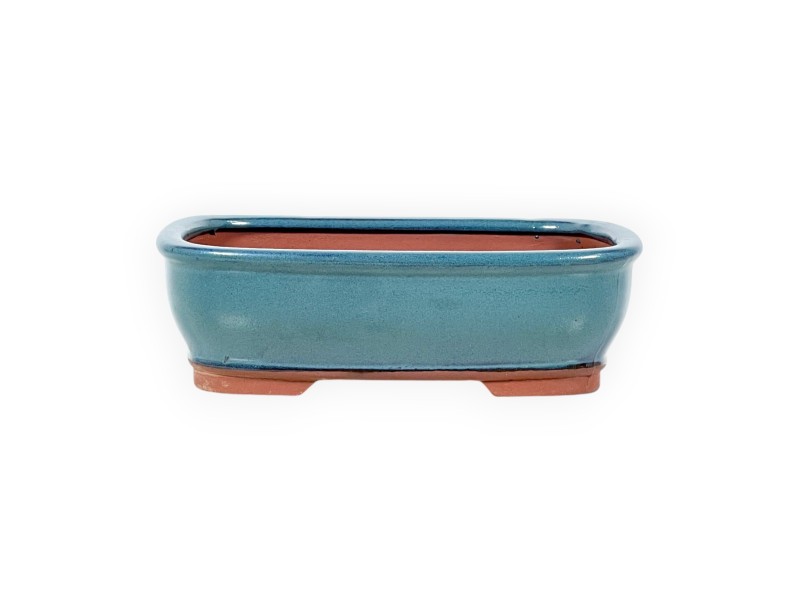 Vaso 18,5 cm rettangolare ciano