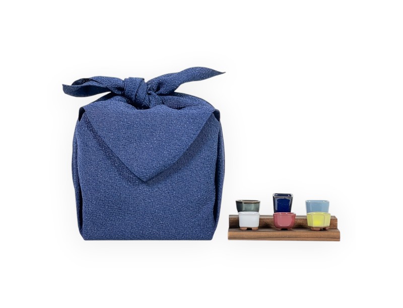 Set Mini Vasetti & Furoshiki Blu 45cm