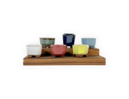 Set Mini potjes & blauwe Furoshiki 45 cm