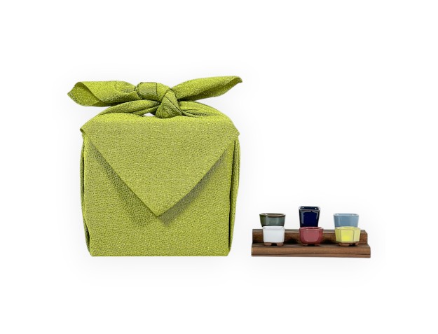 Set Mini Pots & Furoshiki vert 45cm