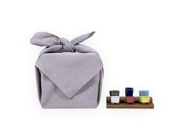 Set Mini Pots & lilac Furoshiki 45cm