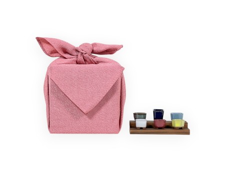 Set Mini-topf & dunkelrosa Furoshiki 45 cm