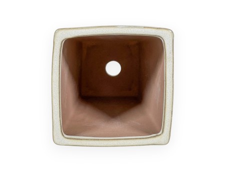 Vaas 11,5 cm vierkant beige