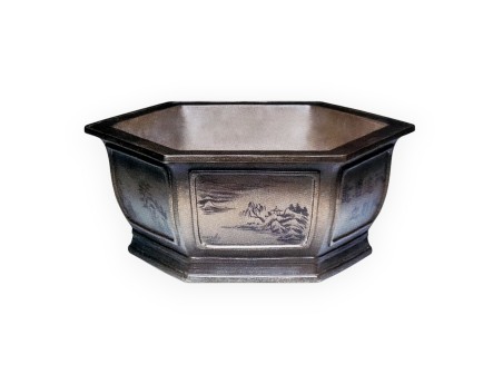 Pot 51 cm hexagonal grès