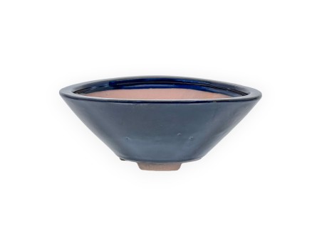 Pot 21 cm round blue