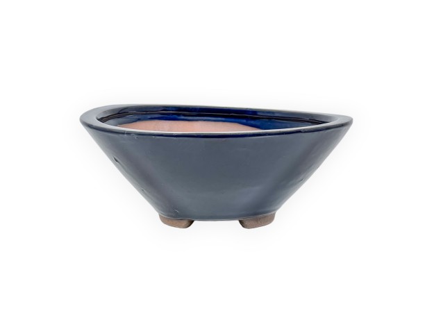 Pot 21 cm round blue