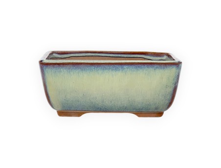 Rectangular glazed stoneware Japanese Bonsai pot - 12 cm
