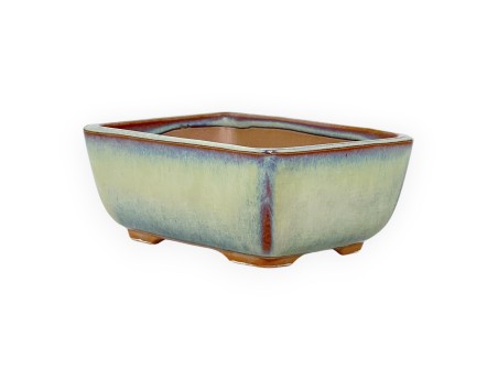 Pot rectangulaire en grès émaillé pour bonsaïs japonais - 12 cm