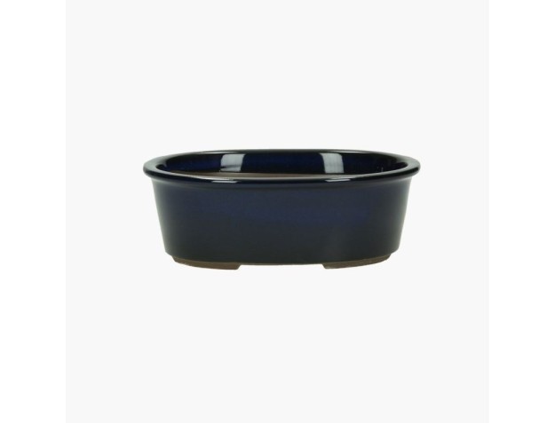 Pot ovale en grès émaillé pour bonsaïs japonais - 15 cm