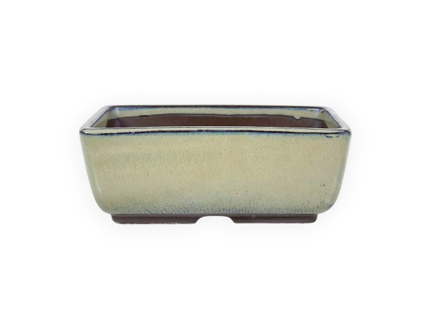 Rectangular glazed stoneware Japanese Bonsai pot - 14 cm