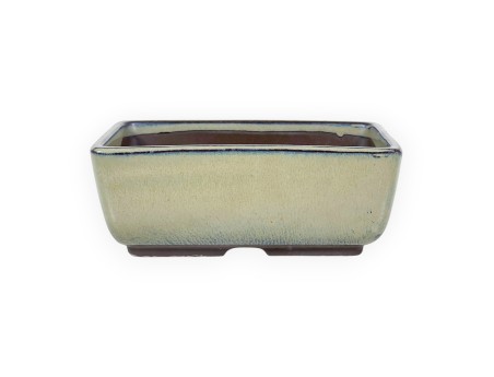 Rectangular glazed stoneware Japanese Bonsai pot - 14 cm