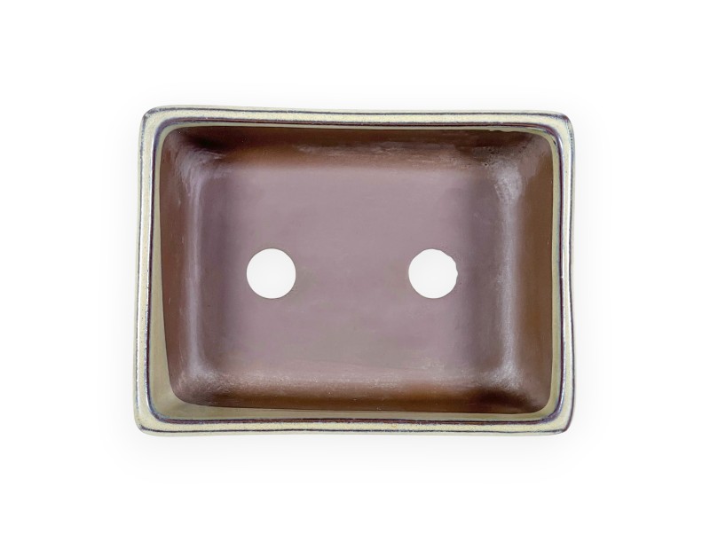 Maceta rectangular de gres esmaltado para Bonsái japonés - 14 cm