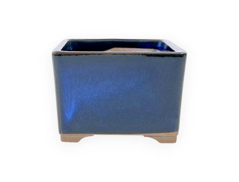 Vierkant geglazuurde aardewerk Japanse Bonsai pot - 7,5 cm
