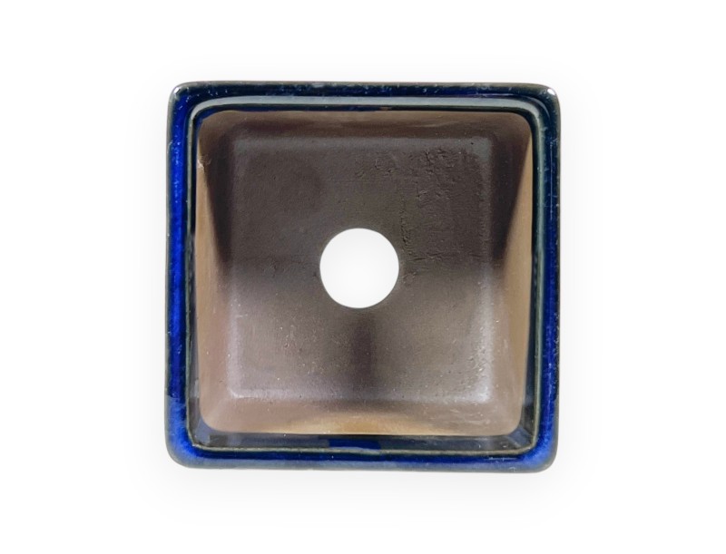 Pot carré en grès émaillé pour bonsaïs japonais - 7,5 cm