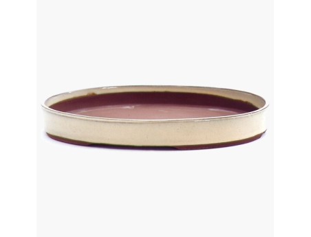 Oval glazed stoneware Japanese Bonsai pot - 30 cm