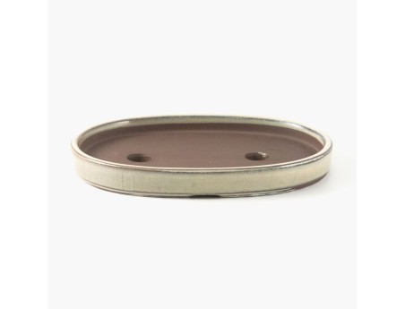 Oval glazed stoneware Japanese Bonsai pot - 22 cm