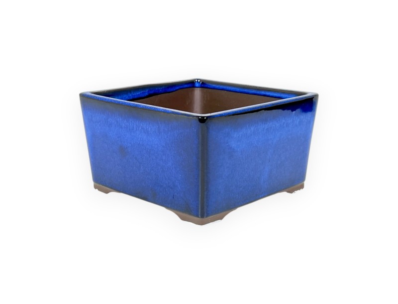 Maceta cuadrada gres esmaltado para Bonsái japonés - 12 cm