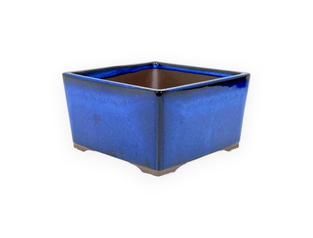 Vierkant geglazuurde aardewerk Japanse Bonsai pot - 12 cm