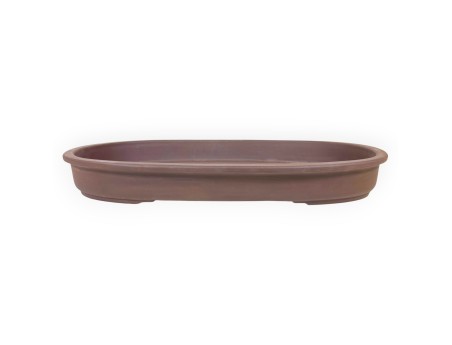 Vaso Bonsai Giapponese Ovale in Grès Non Smaltato - 61,5 cm
