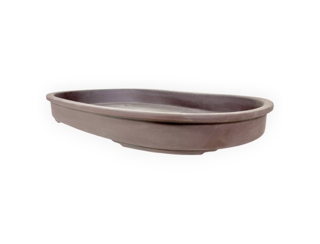 Vaso Bonsai Giapponese Ovale in Grès Non Smaltato - 72 cm 2