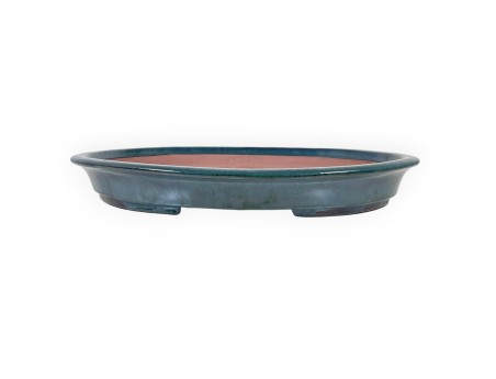 Pot ovale en grès émaillé pour bonsaïs chinois - 66,5 cm