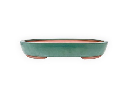 Chinesischer Bonsai Topf aus glasiertem Steinzeug, oval - 65 cm